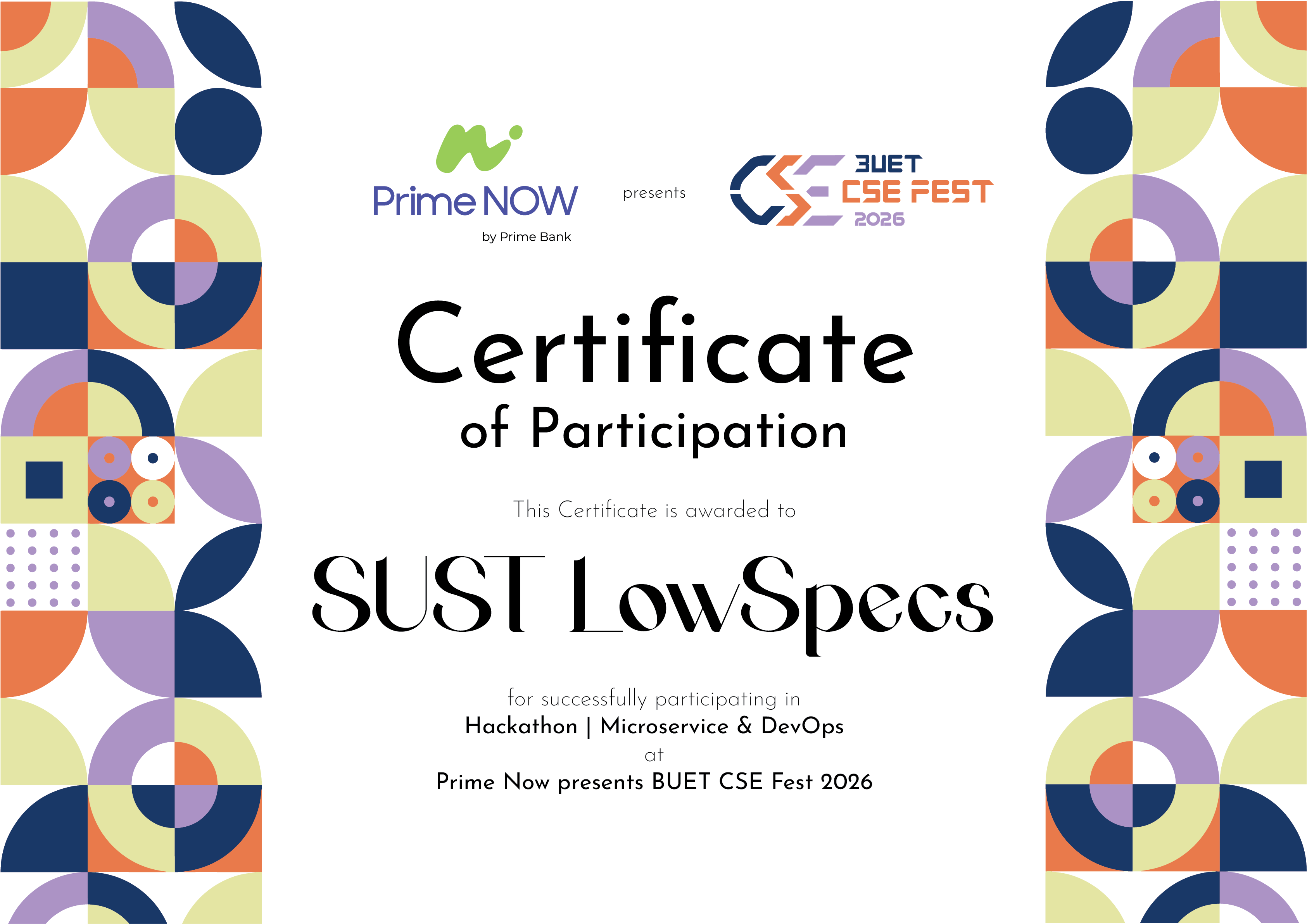 DevOps Hackathon – BUET certificate