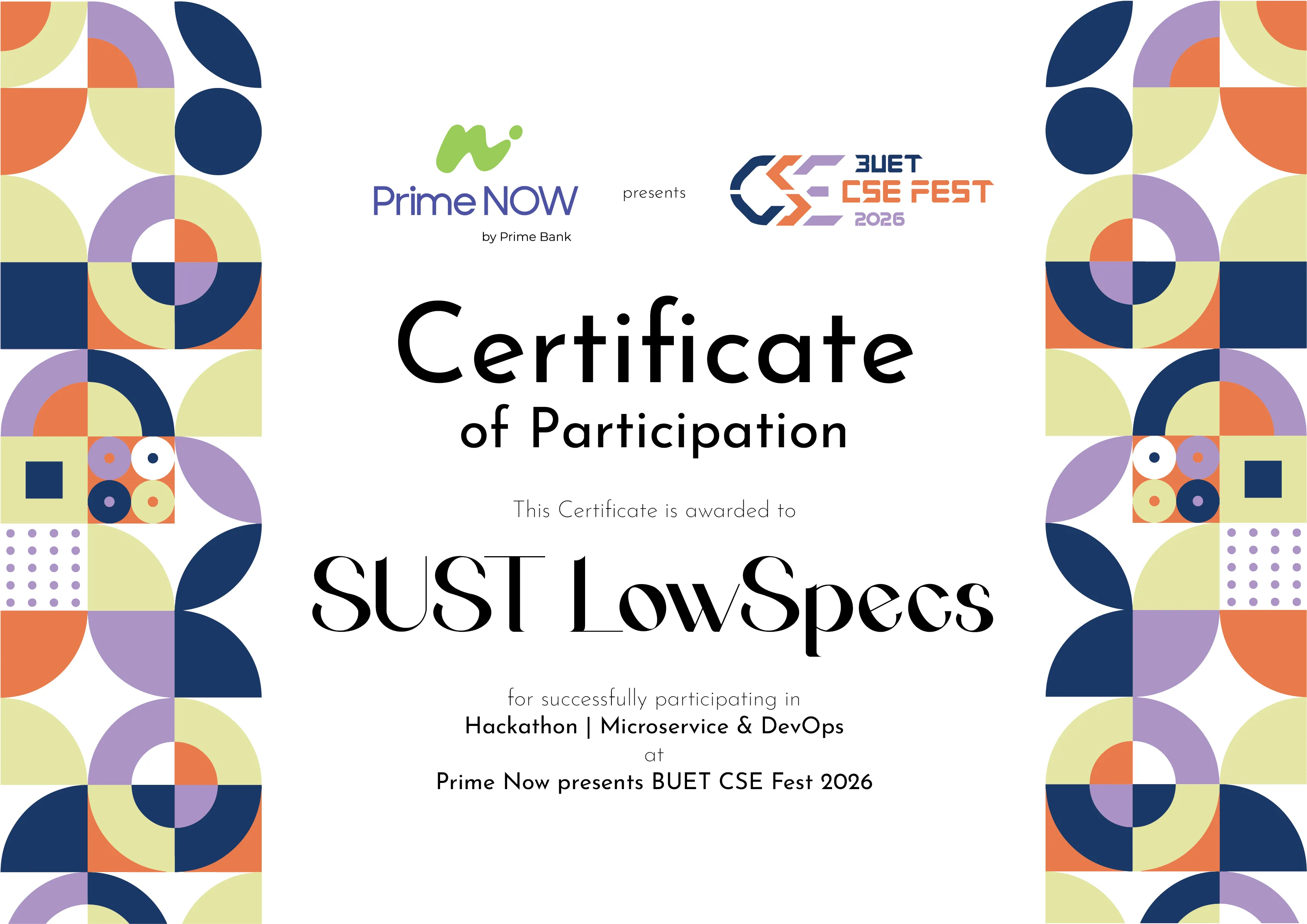 DevOps Hackathon – BUET certificate